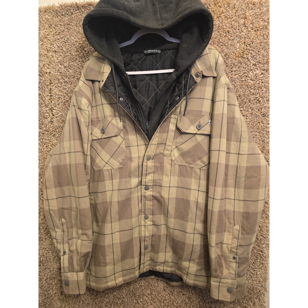 DRAKE Men's Campfire Flannel Jacket Hoodie Quilted Plaid Sz. 3XL NEW